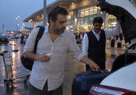 Rainy Airport Departure Moment